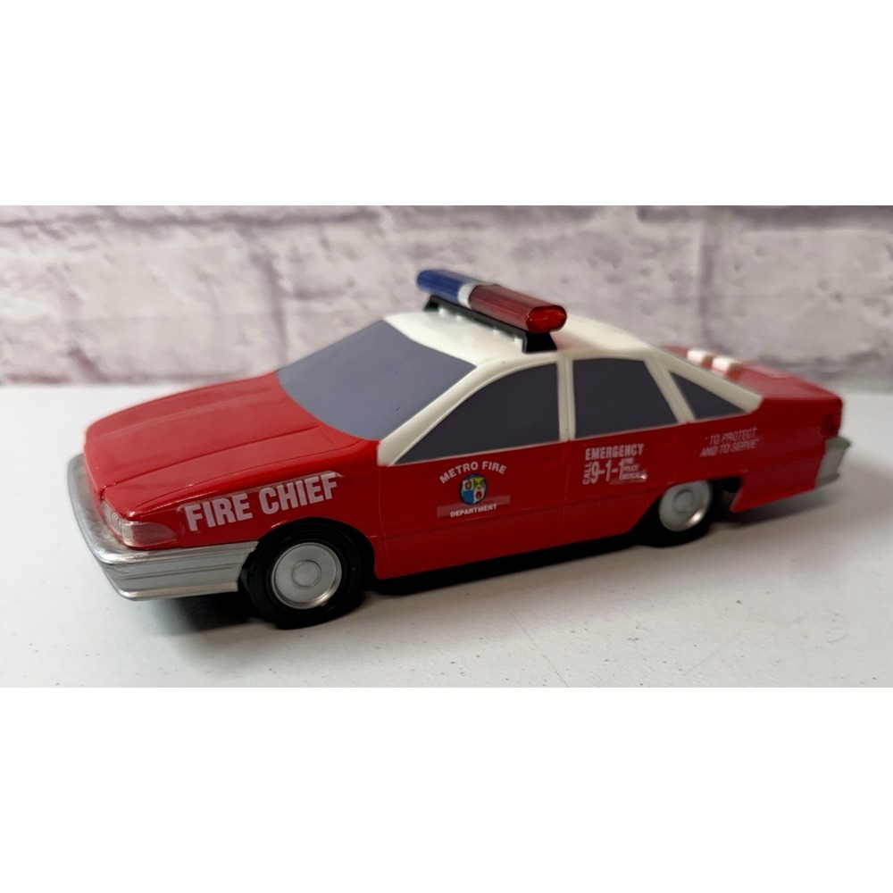 1993 Funrise Fire Chief 9" Plastic Car Lights And Sounds Vintage *TESTED*